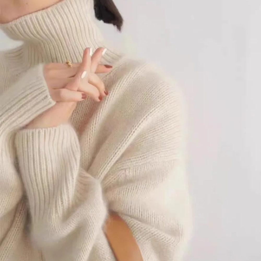 100% Cashmere warm autumn winter turtleneck sweater - Picture 4 of 12